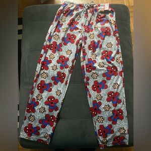 Spiderman Gingerbread Cookie Pajama Pants Size Large Mens